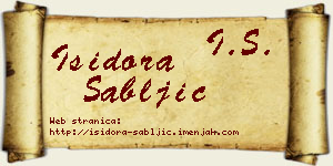 Isidora Sabljić vizit kartica